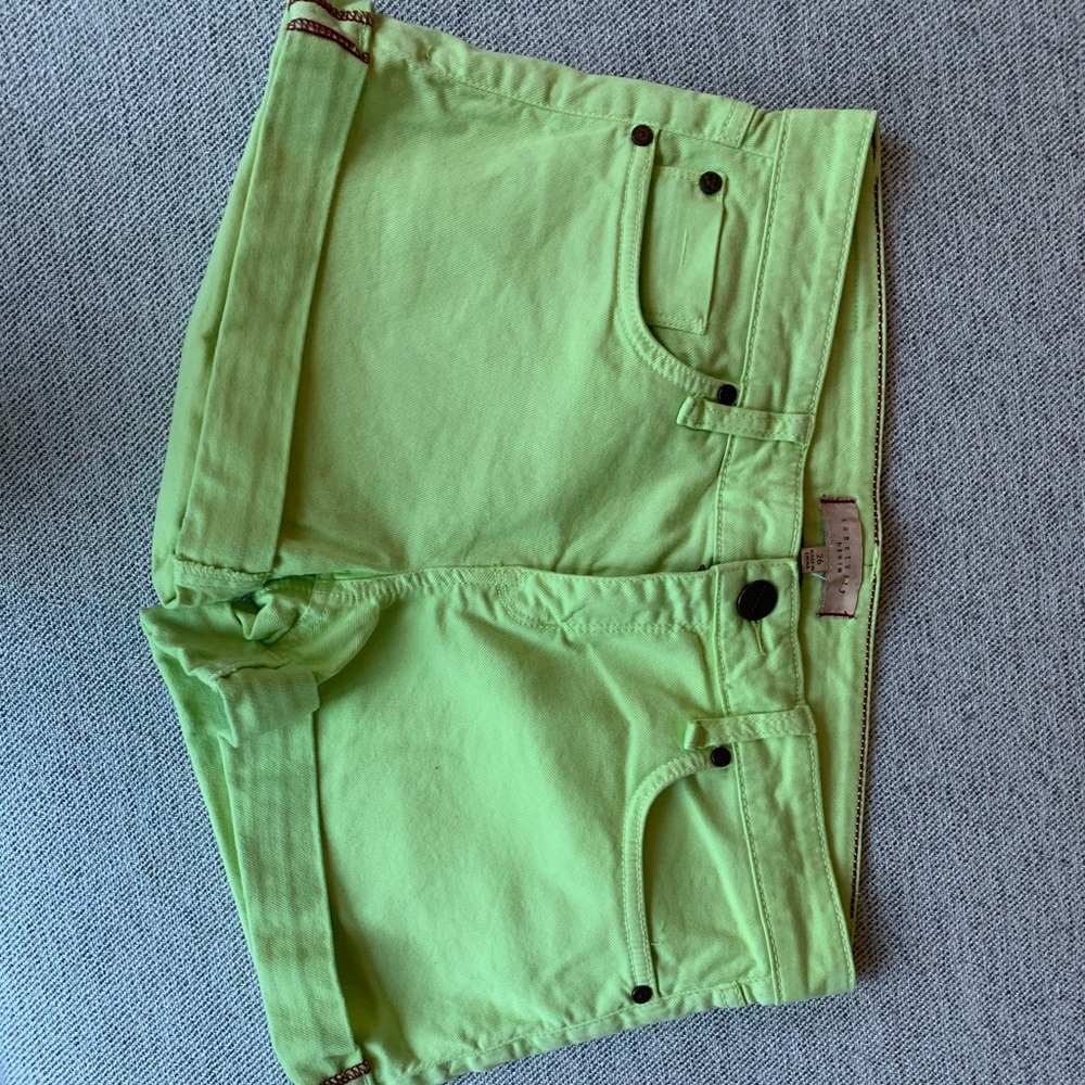 Sanctuary Neon Lime Green Jean Shorts